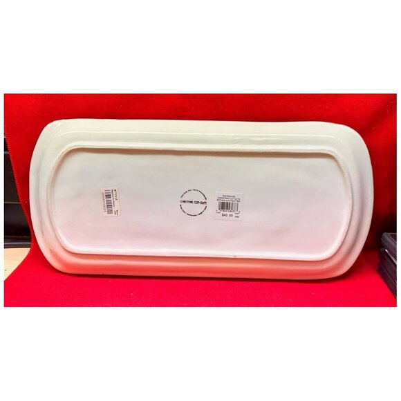 Christmas Serving Bread Tray Platter Ceramic by Christmas Cutouts ~15-7/8" long - Picture 3 of 5